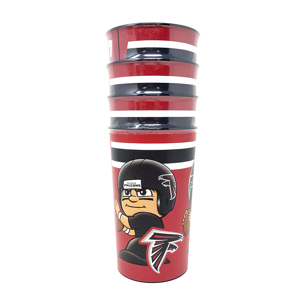 PA NFL Atlanta Falcons Reusable Party Cups 4-Pack, Team Color, 22-Ounce