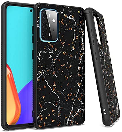 GSA Gold Flake Marble Case for Samsung Galaxy A52 5G/4G - Black