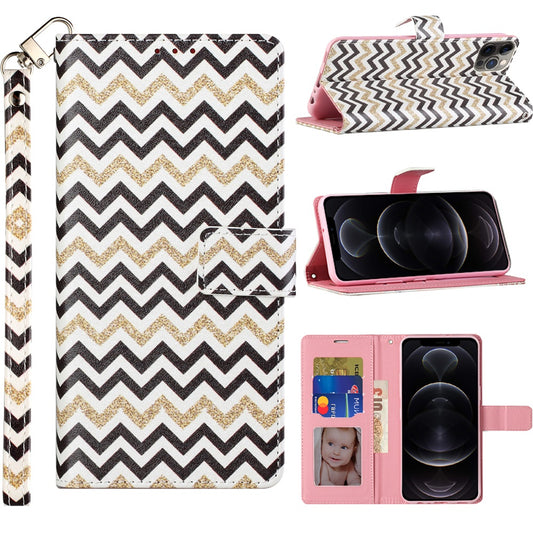 GSA Fashion Flip Wallet Case for Moto G Stylus 2021, XT2115 - Zig Zag