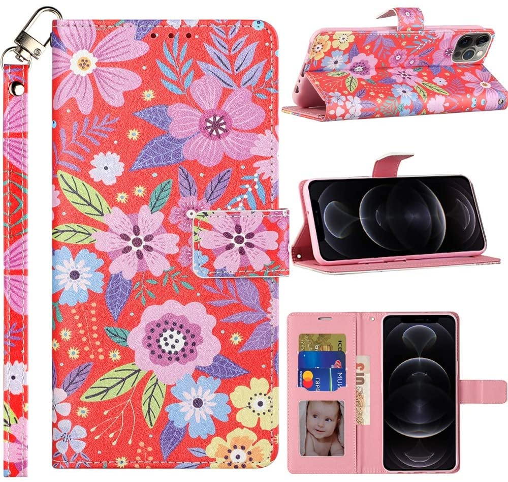 GSA Kaseault Design Wallet Case for Moto G Stylus 2021, XT 2115-Colorful Flowers