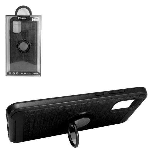 GSA Brushed Hybrid Case Magnetic Ring for Samsung Galaxy A02s - Black