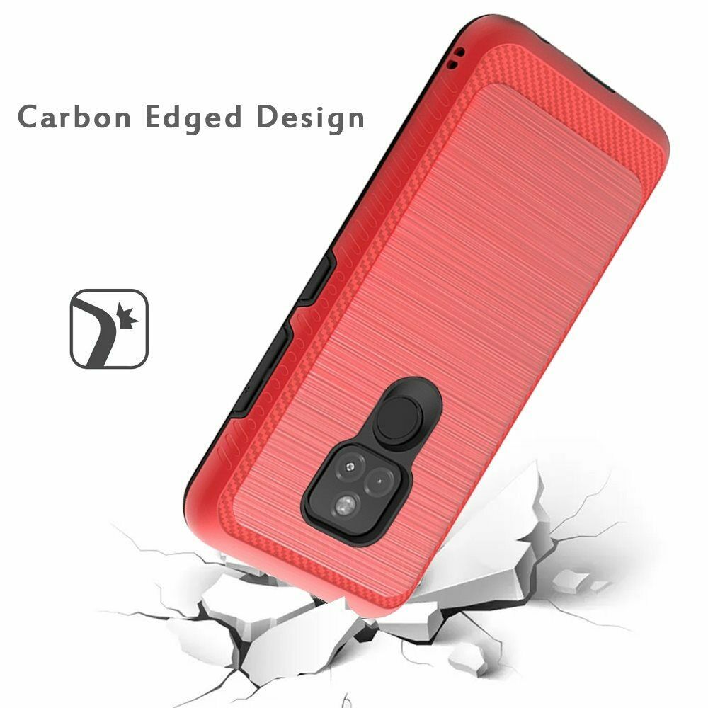 GSA Brushed Case w/Edge for Moto G Play 2021, XT2093 - Red