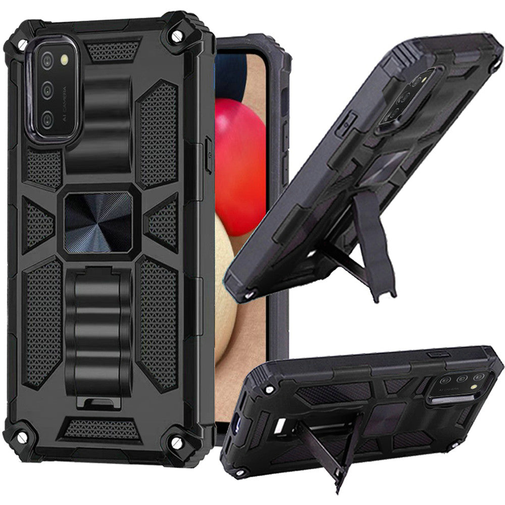 GSA Machine Case Magnetic Kickstand for Samsung Galaxy A02S - Black