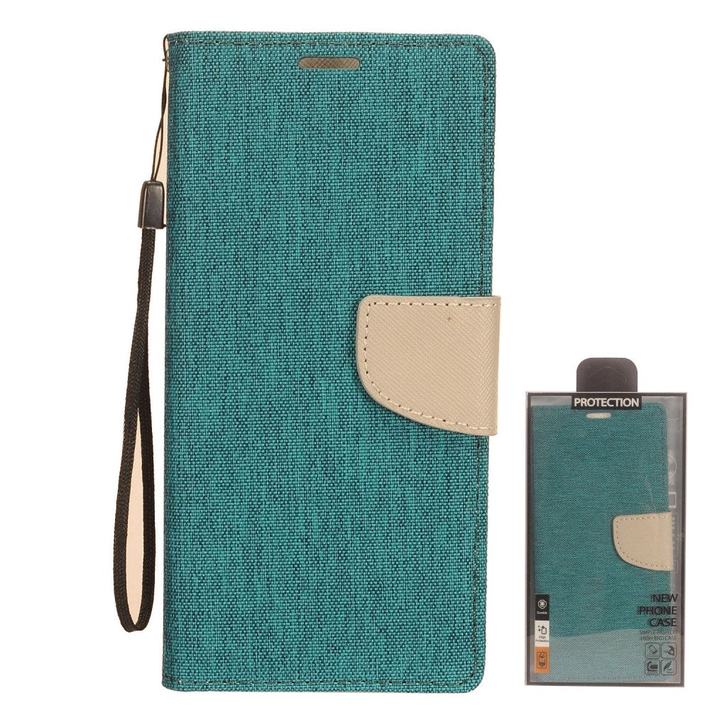 GSA Denim Flip Wallet for Samsung Galaxy A02s - Green, Gray