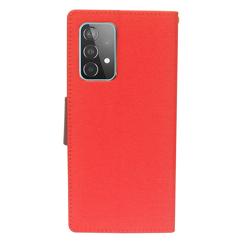 GSA Two-Tone Denim Flip Wallet Case for Samsung Galaxy A52 5g - Red/Blue