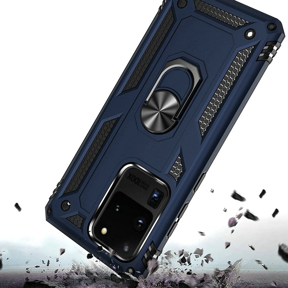 GSA Slim Shockproof Case w/Magnetic Ring Stand for Samsung S20 Ultra - Blue