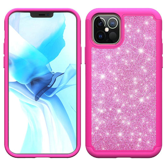 GSA Glitter Bling Hybrid Case For iPhone 12Pro (6.1") - Hot Pink