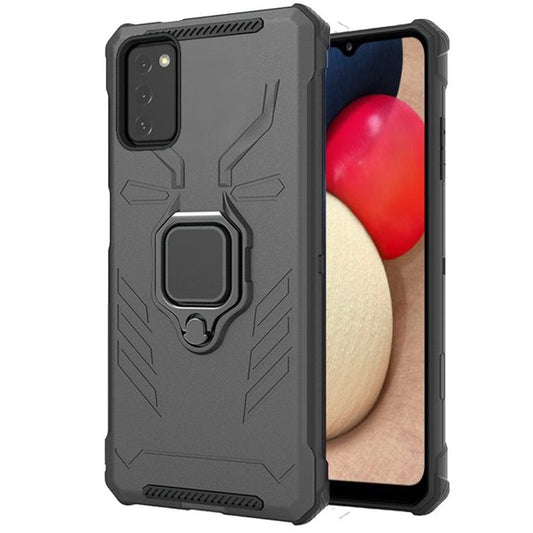 GSA Iron Lined Case Magnetic Ring Stand for Samsung Galaxy A02s - Gray