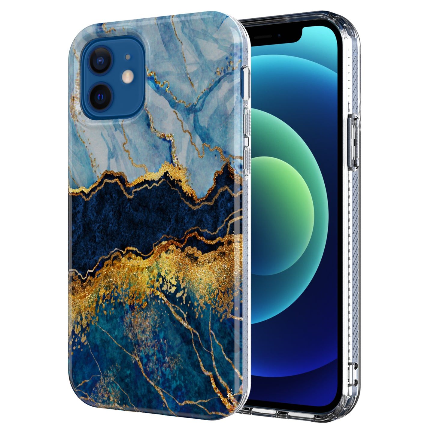 GSA Candy 2.5mm Thick TPU Glitter Case For iPhone XR (6.1") Blue Gold