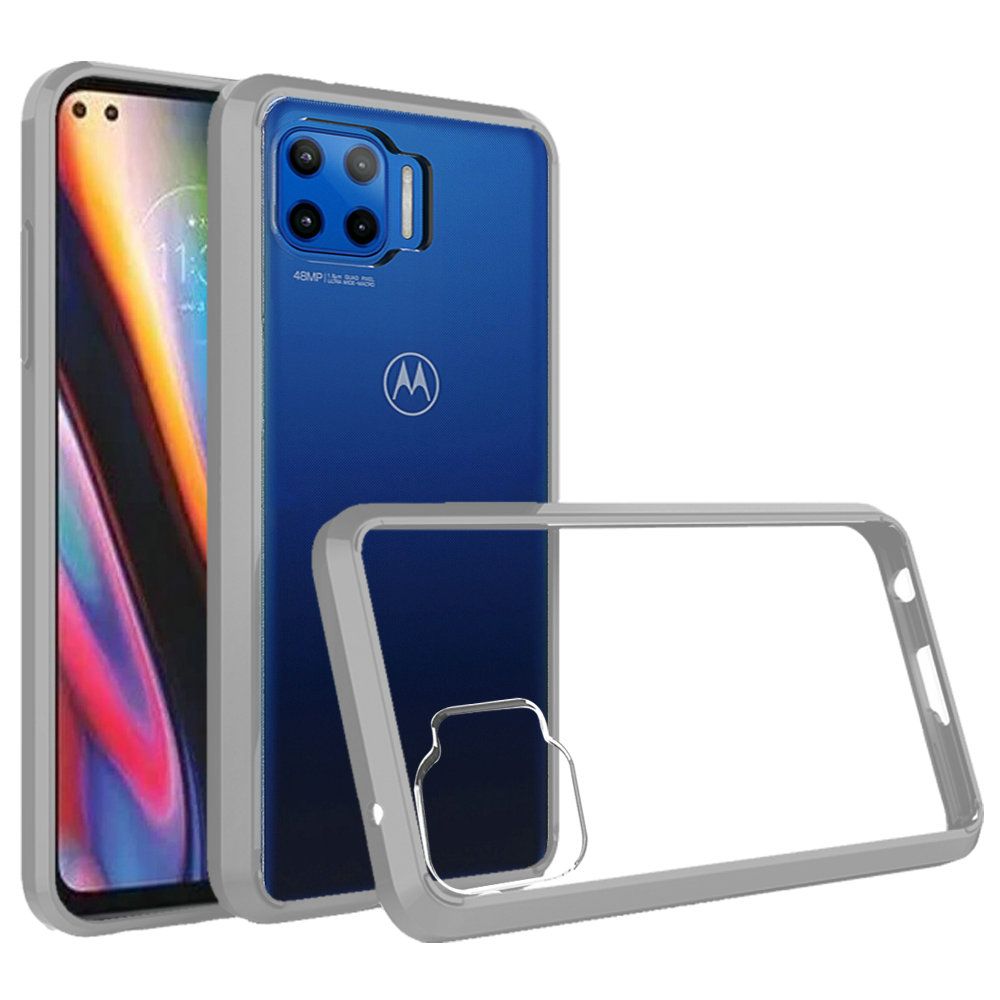GSA Clear Transparent Hybrid Case For Motorola Moto One 5g Moto G 5g Plus - Clear PC & TPU