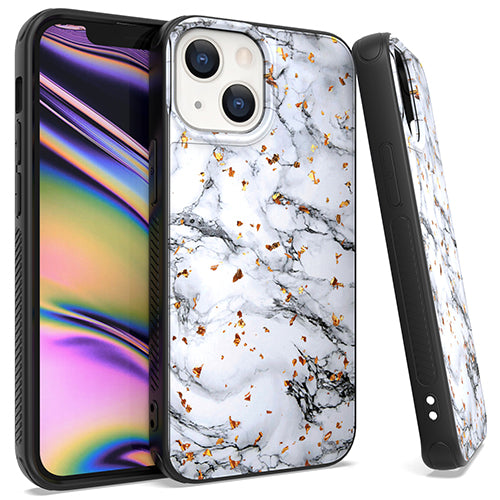GSA Gold Flake Marble Candy Case for iPhone 13 (6.1") - White