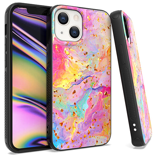 GSA Chrome Flake Marble Case For iPhone 13 (6.1") - Rainbow