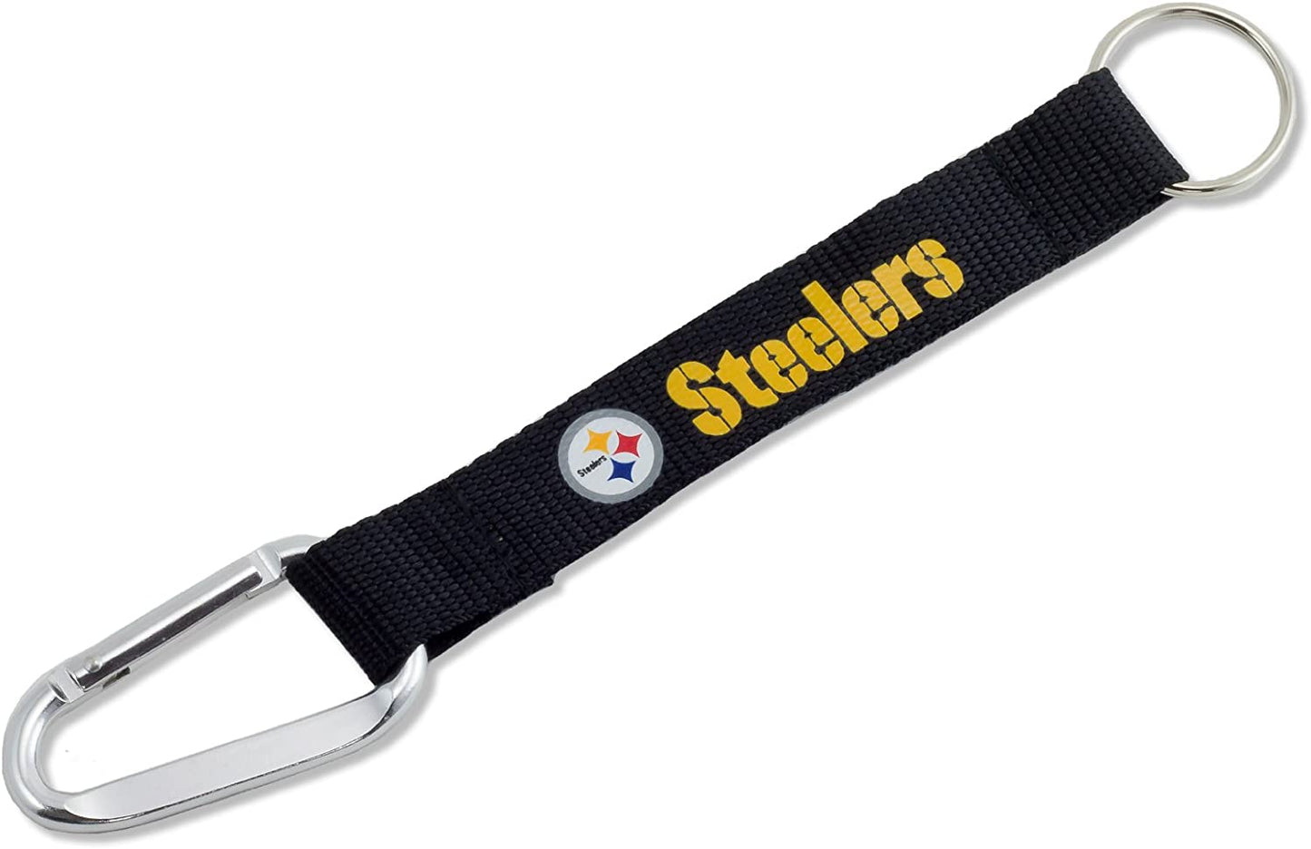 Aminco NFL Pittsburgh Steelers Black Carabiner Lanyard Keychain