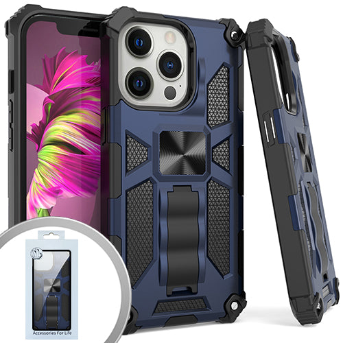GSA Machine Hybrid Kickstand Case For iPhone 13 Pro (6.1") - Navy Blue/Black