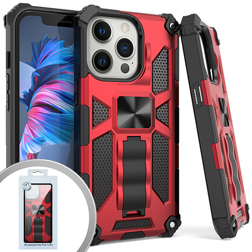 GSA Case for iPhone 13 PRO MAX 6.7 Machine Magnetic Tactical Stand Red