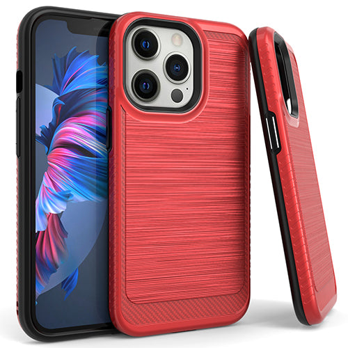 GSA Case for Iphone 13 Pro Max 6.7 Brushed Case 3 Red