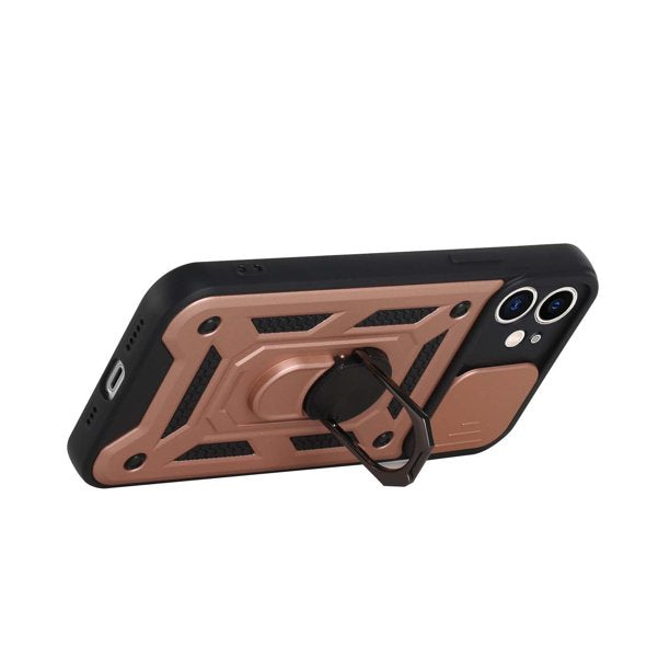 GSA Elite Camera Push Ring Stand Hybrid Case For iPhone 13 Pro - Rose Gold