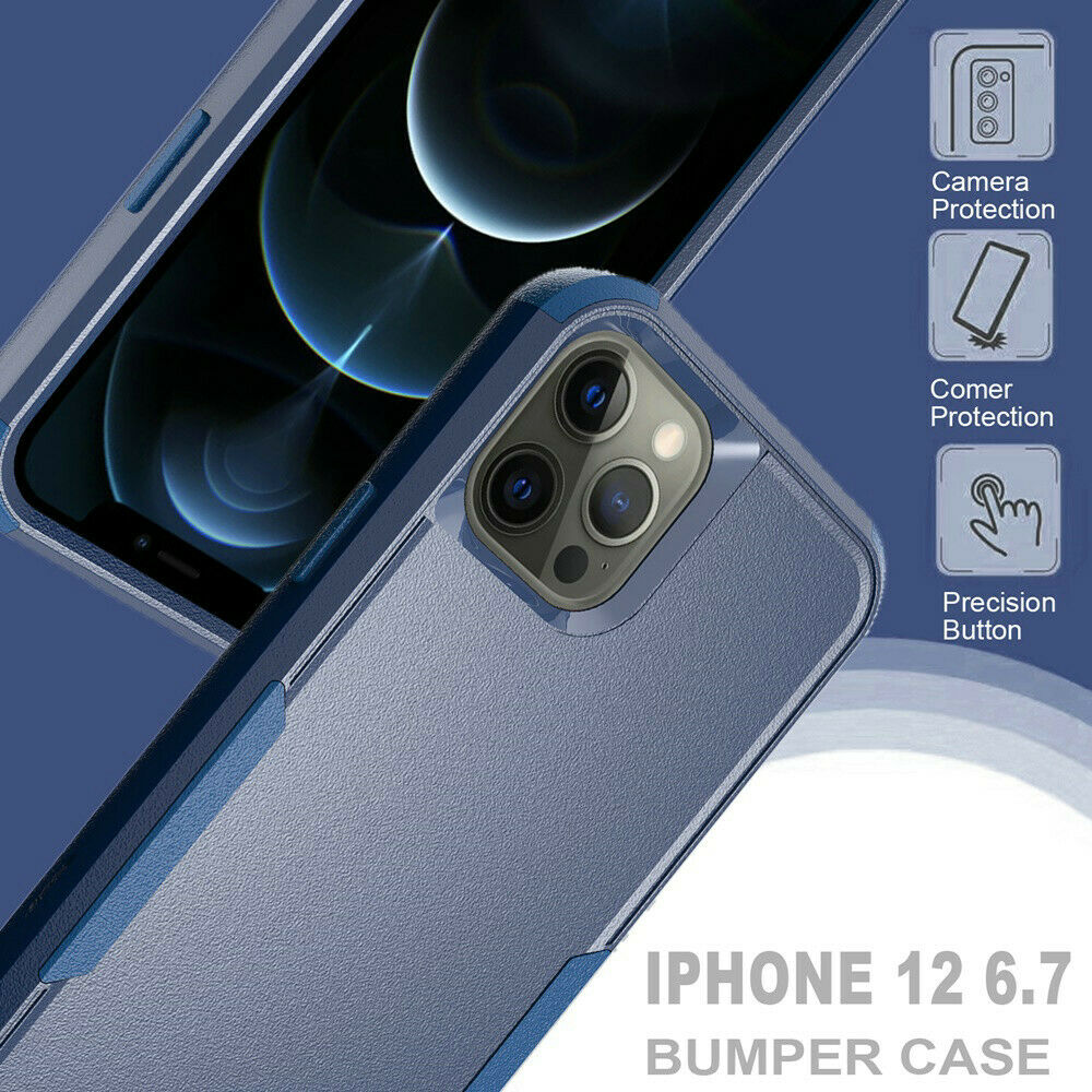 GSA Tuff Anti-slip Textured Hybrid Case For iPhone 13 Pro (6.1") - Navy Blue
