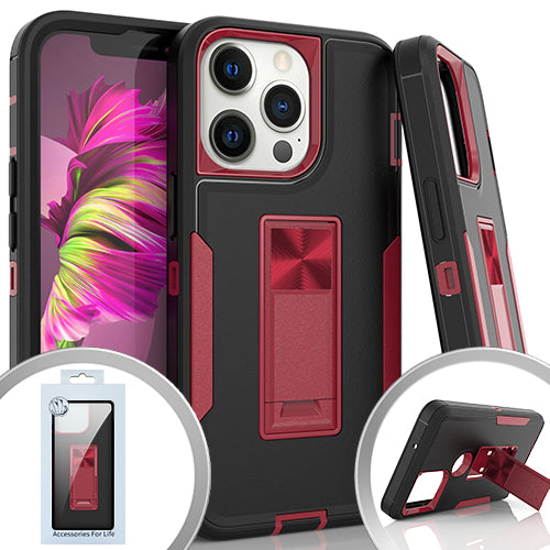 Emax SLIM STAND (TPU) Hard Case For iPhone 13 Pro Max (6.7") Red Black
