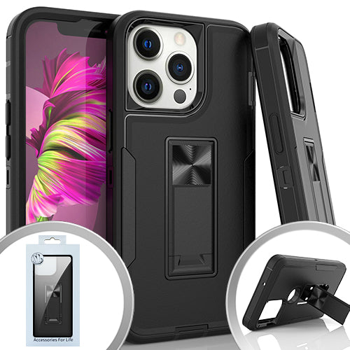 Emax Slim Hybrid Kickstand (TPU) Hard Case For iPhone 13 Pro (6.1") Black