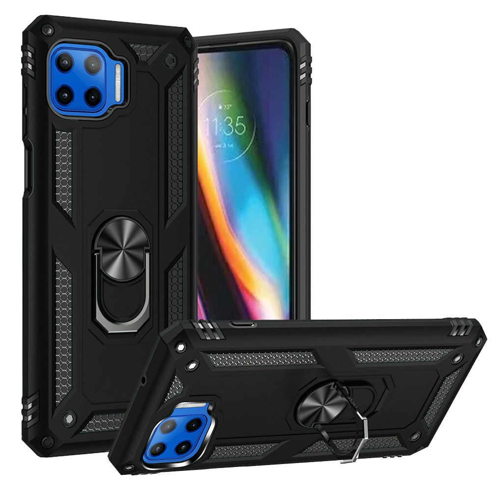 GSA Ring Kickstand Hybrid Case For Motorola Moto One 5g Moto G 5g Plus Black
