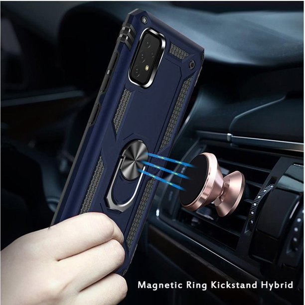 GSA Ring Kickstand Hybrid Case For Motorola Moto One 5g Moto G 5g Plus Blue