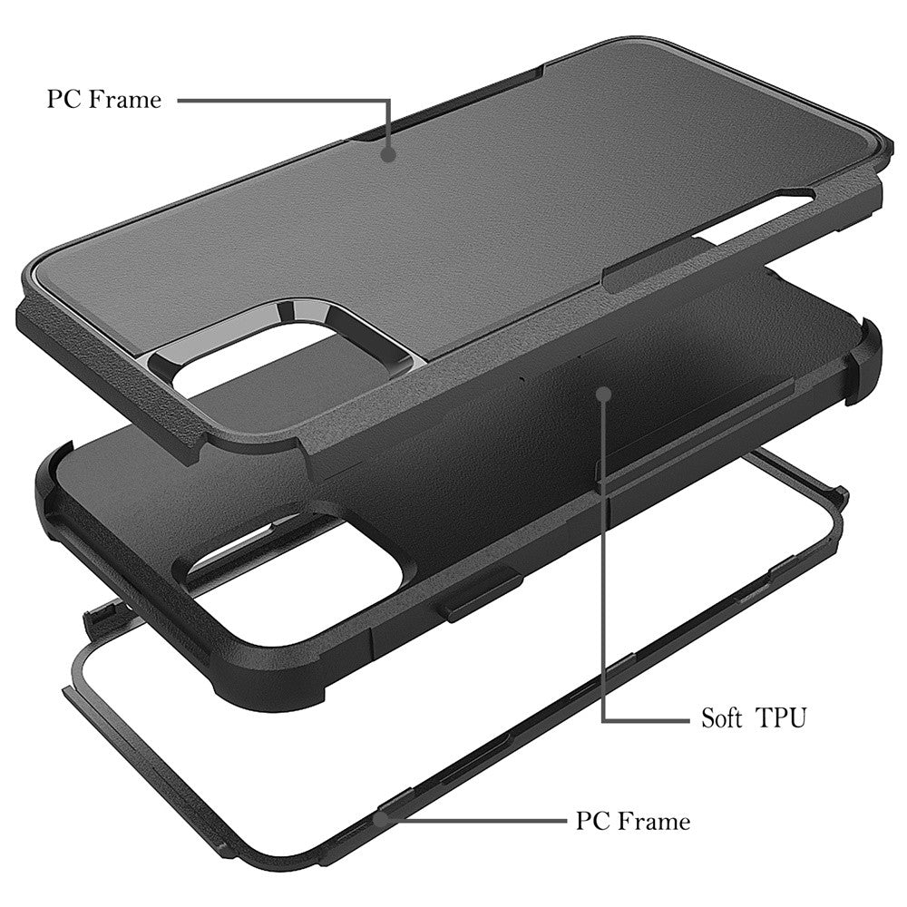 GSA Tuff Anti-Slip Hybrid Case Cover For iPhone 13 Pro Max (6.7") - Black
