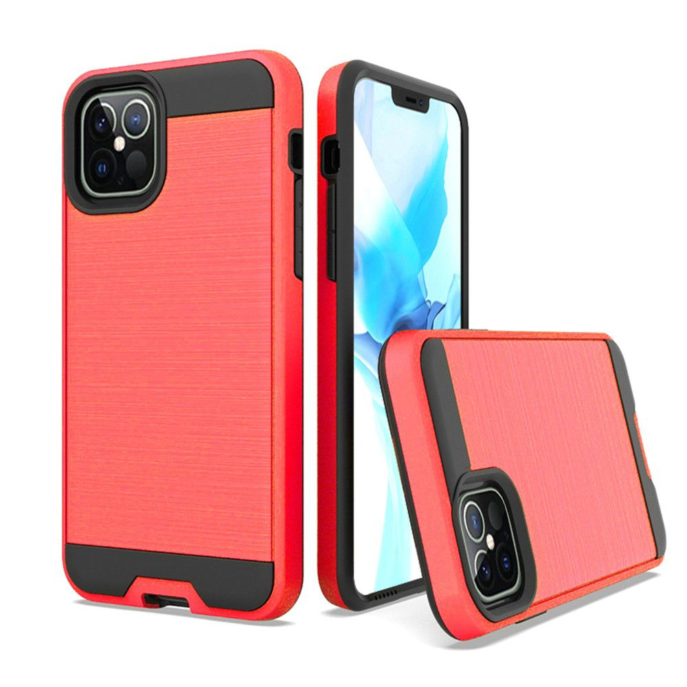 GSA Brushed Hybrid Case for iPhone 13 (6.1") - Red/Black