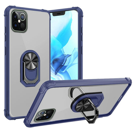 GSA bumper Hybrid Ring Stand Case For iPhone 13 (6.1") - Clear/Blue