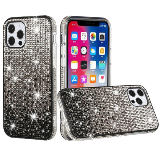 GSA Gradient Party Diamond Bumper Bling Hybrid Case For iPhone 13 Pro (6.1") Black