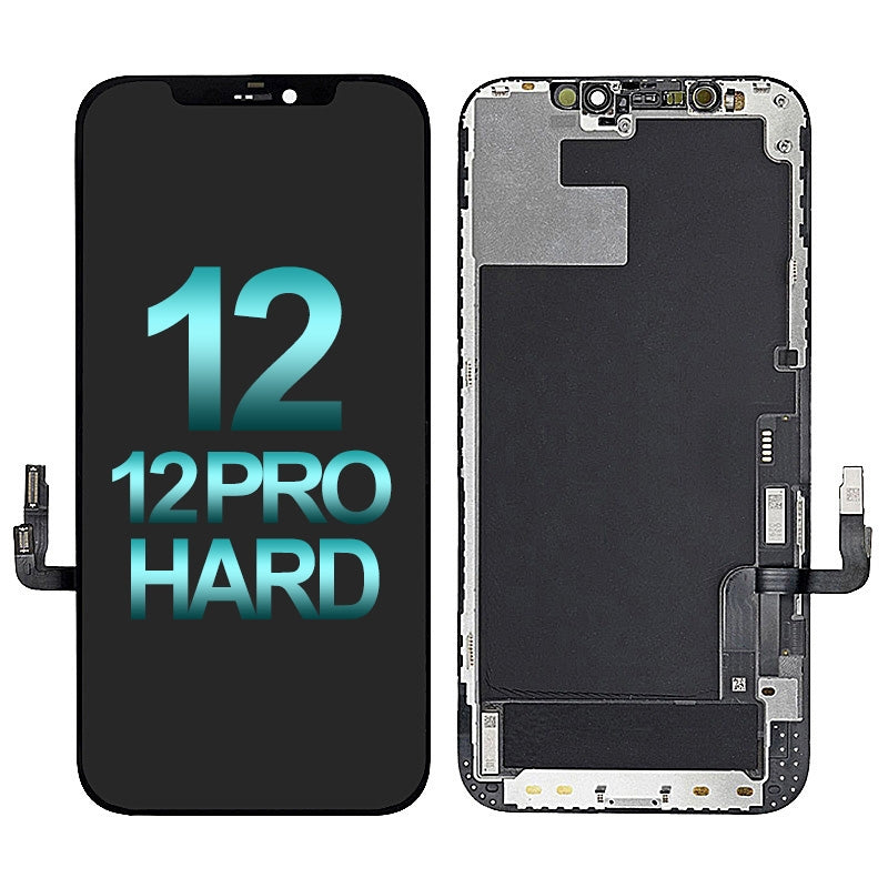 GSA Premium Hard OLED Screen Digitizer Assembly w/Frame - iPhone 12/12 Pro Black