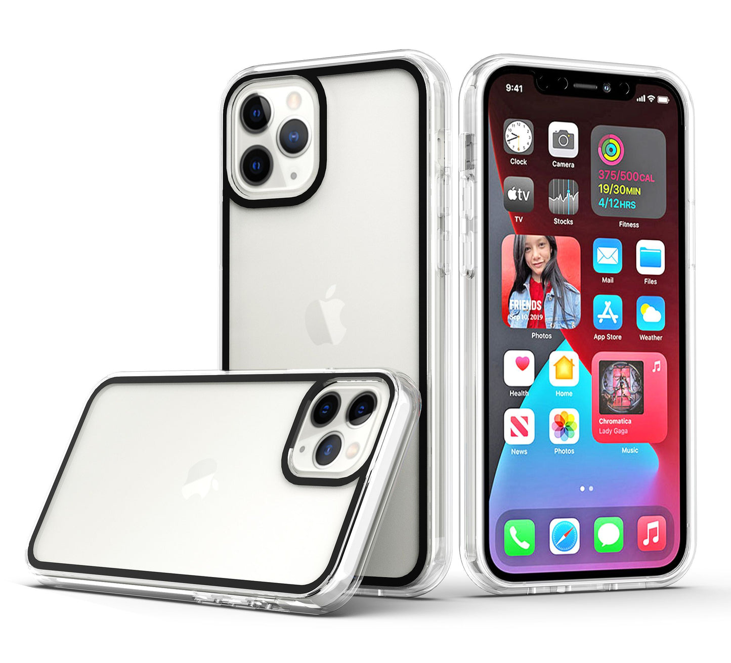 GSA TPU Transparent Frame Case for iPhone 13 Pro 6.1 - Clear/Black