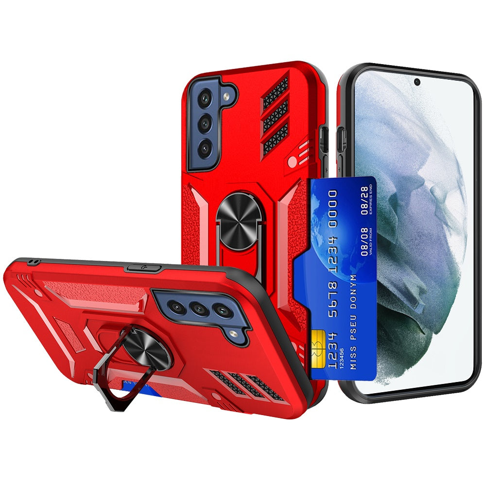 GSA Sleek Hybrid Case w/Magnetic Ring for Samsung Galaxy S22 Plus - Red