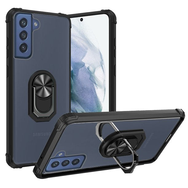 GSA Premium Bumper Ring Stand Case for Samsung Galaxy S22 Ultra - Black