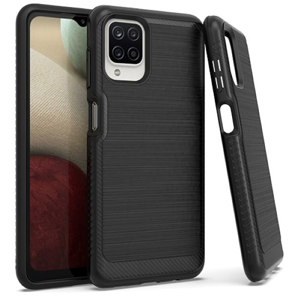 GSA Slim Brushed Case w/Edge Design for Samsung Galaxy A12 - Black