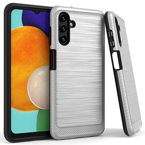 Emax Brushed Case with Edge Design for Samsung A13 - Silver