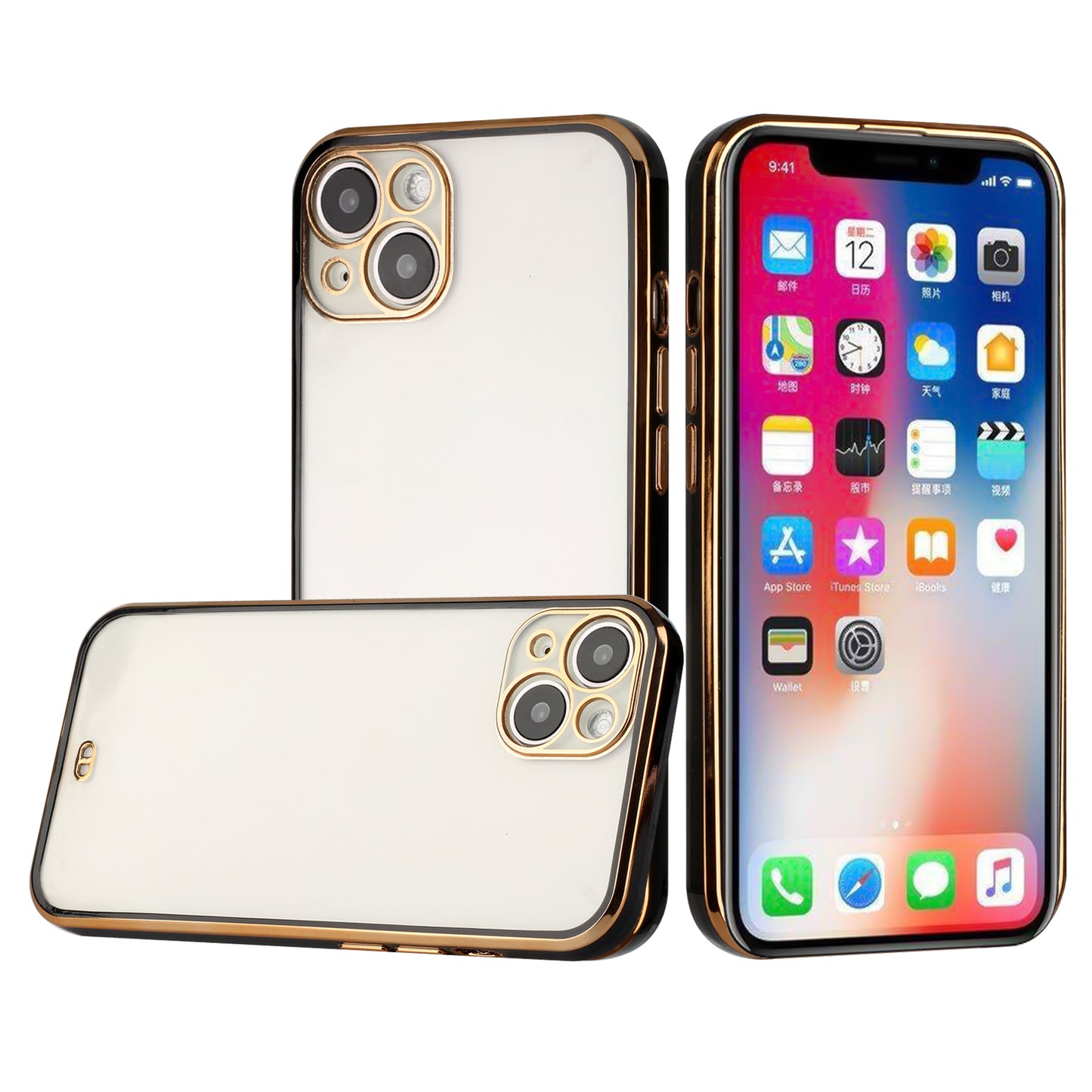 GSA Transparent Bumper Case for iPhone 13 Pro (6.1") - Clear/Black