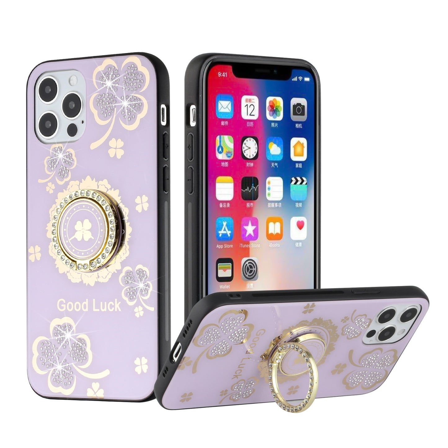 GSA Splendid Good Luck Case w/Ring for iPhone 13 Pro Max (6.7") - Purple