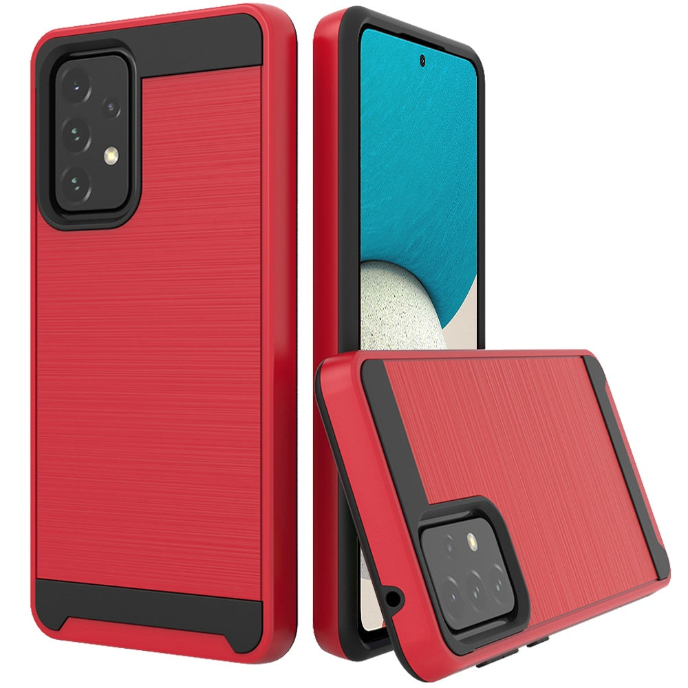 GSA Slim Brushed Hybrid Case for Samsung Galaxy A53 5G - Red/Black
