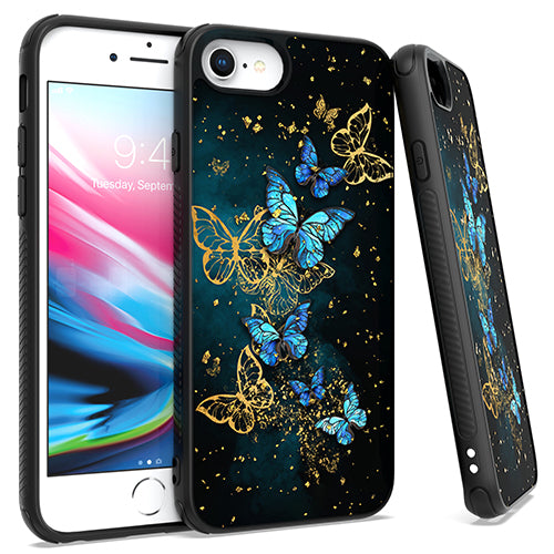 GSA Gold Flake Image Candy Case for iPhone SE (2022-20), 8, 7 (4.7") Butterfly