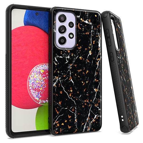 GSA Gold Flake Marble Candy Case for Samsung Galaxy A53 - Black