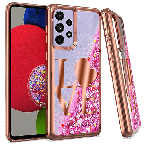 GSA Liquid Glitter Love Candy Case for Samsung Galaxy A53 - Rose Gold