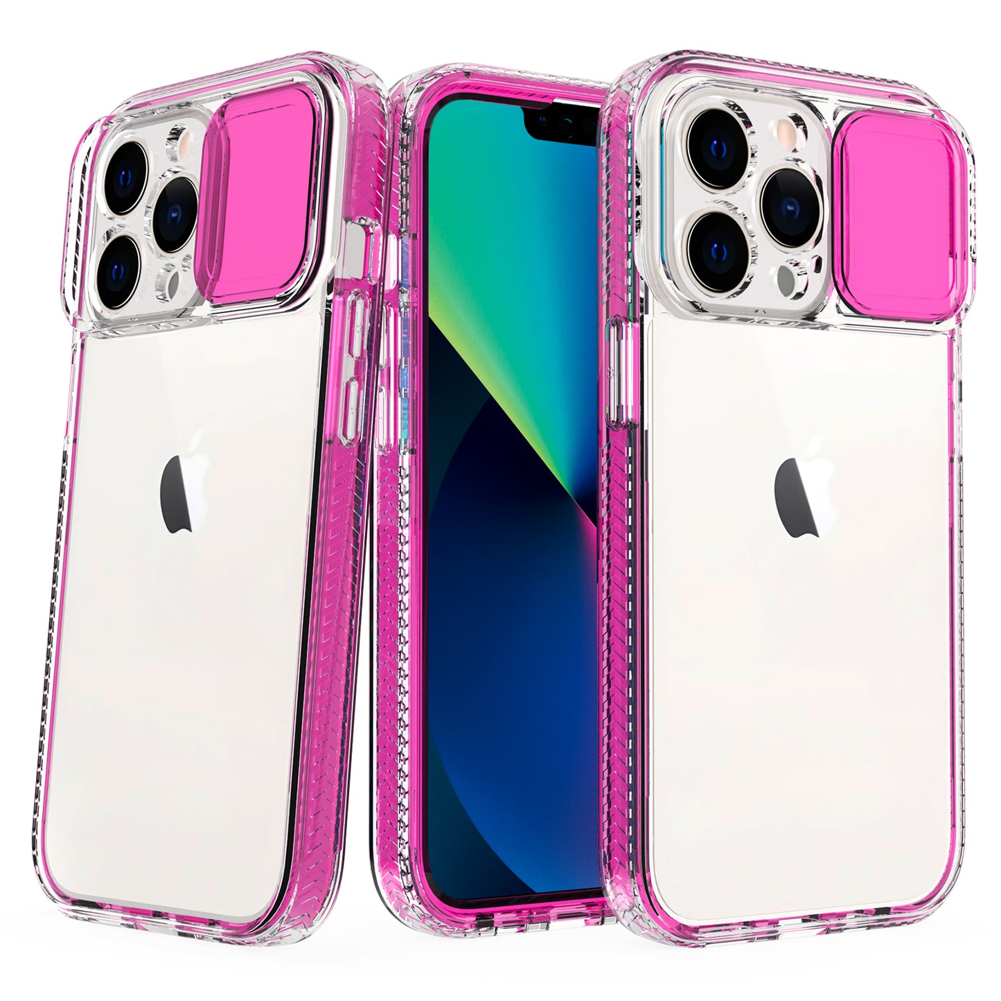 GSA Pure Candy Camera Cover Hybrid Case For iPhone 11 & XR (6.1") Clear/Hot Pink