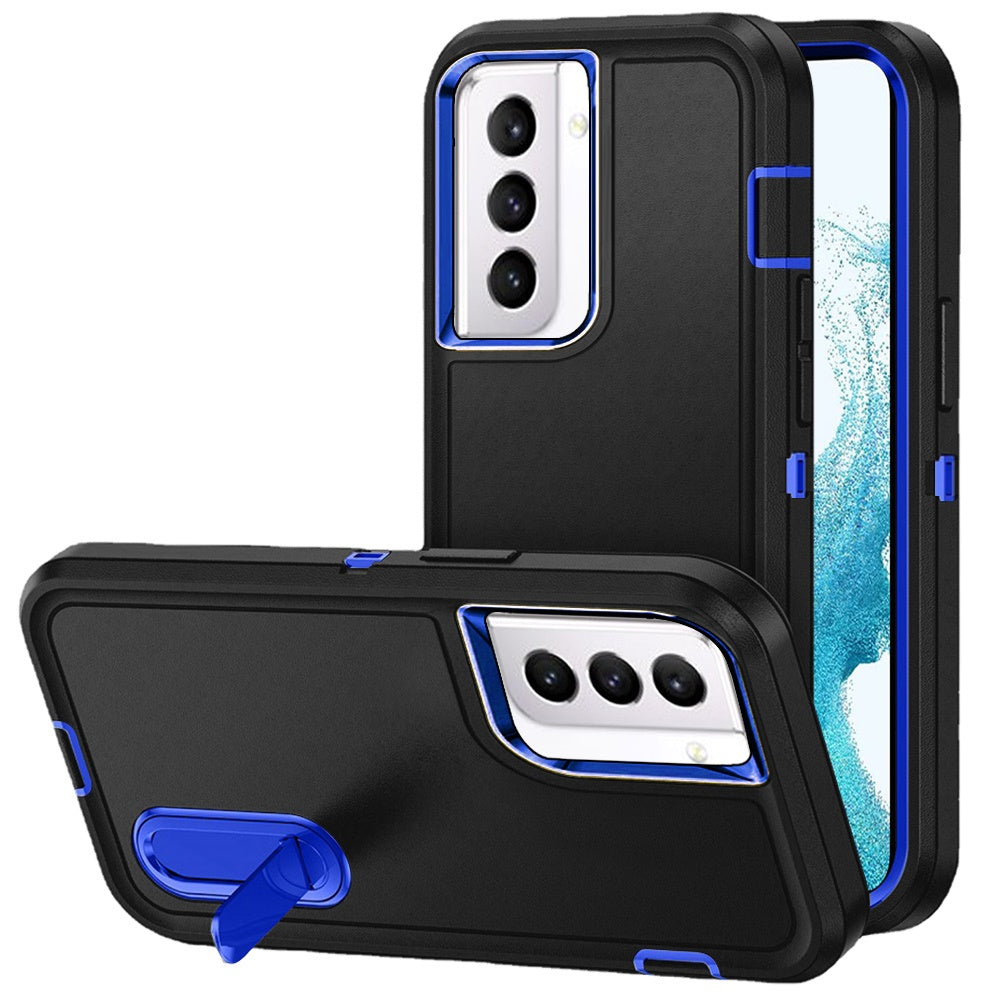 GSA PEAK 3in1 Toughest Hybrid with Stand Case For Samsung Galaxy S22 Black/Blue