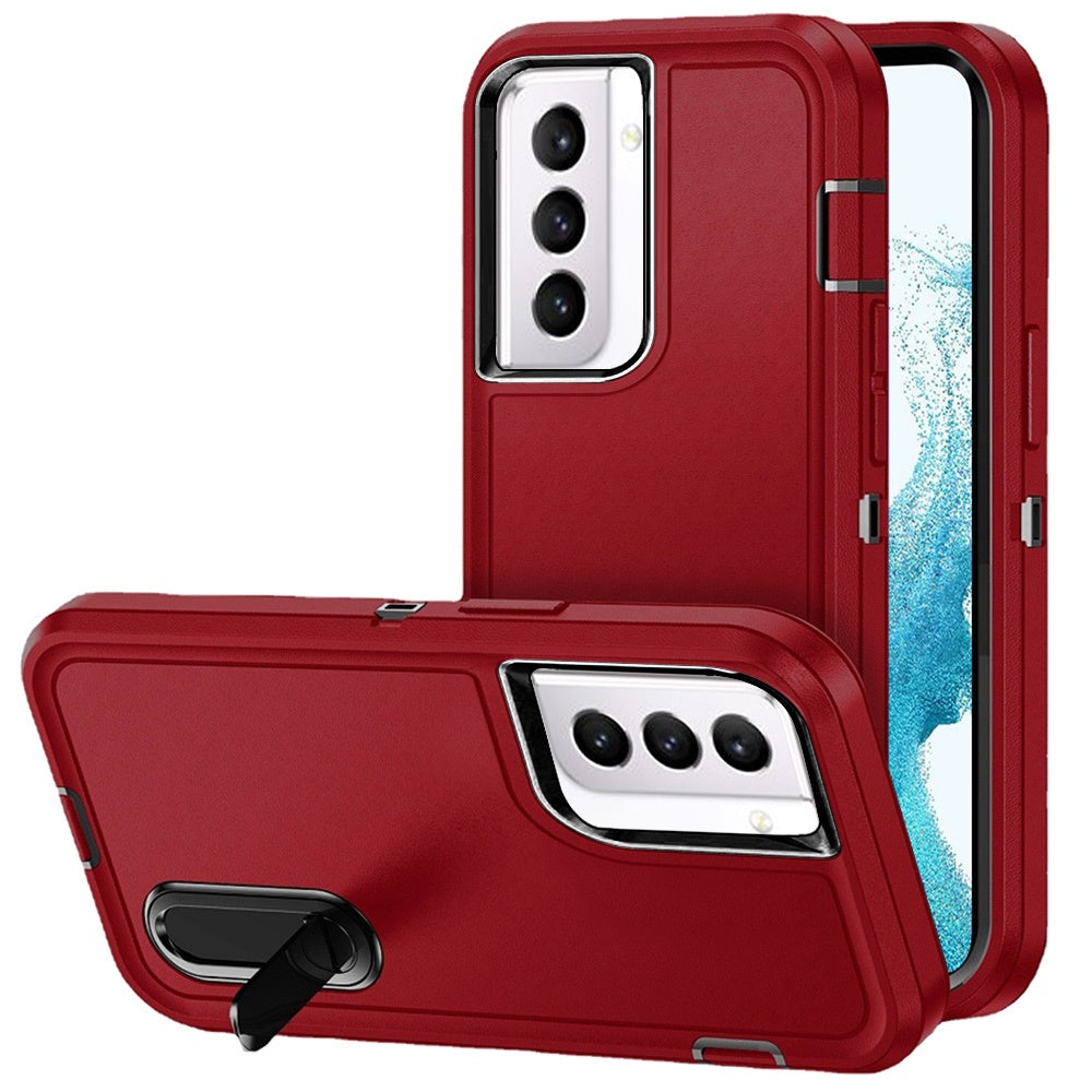 GSA PEAK 3in1 Hybrid Stand Case For Samsung Galaxy S22 - Black/Red