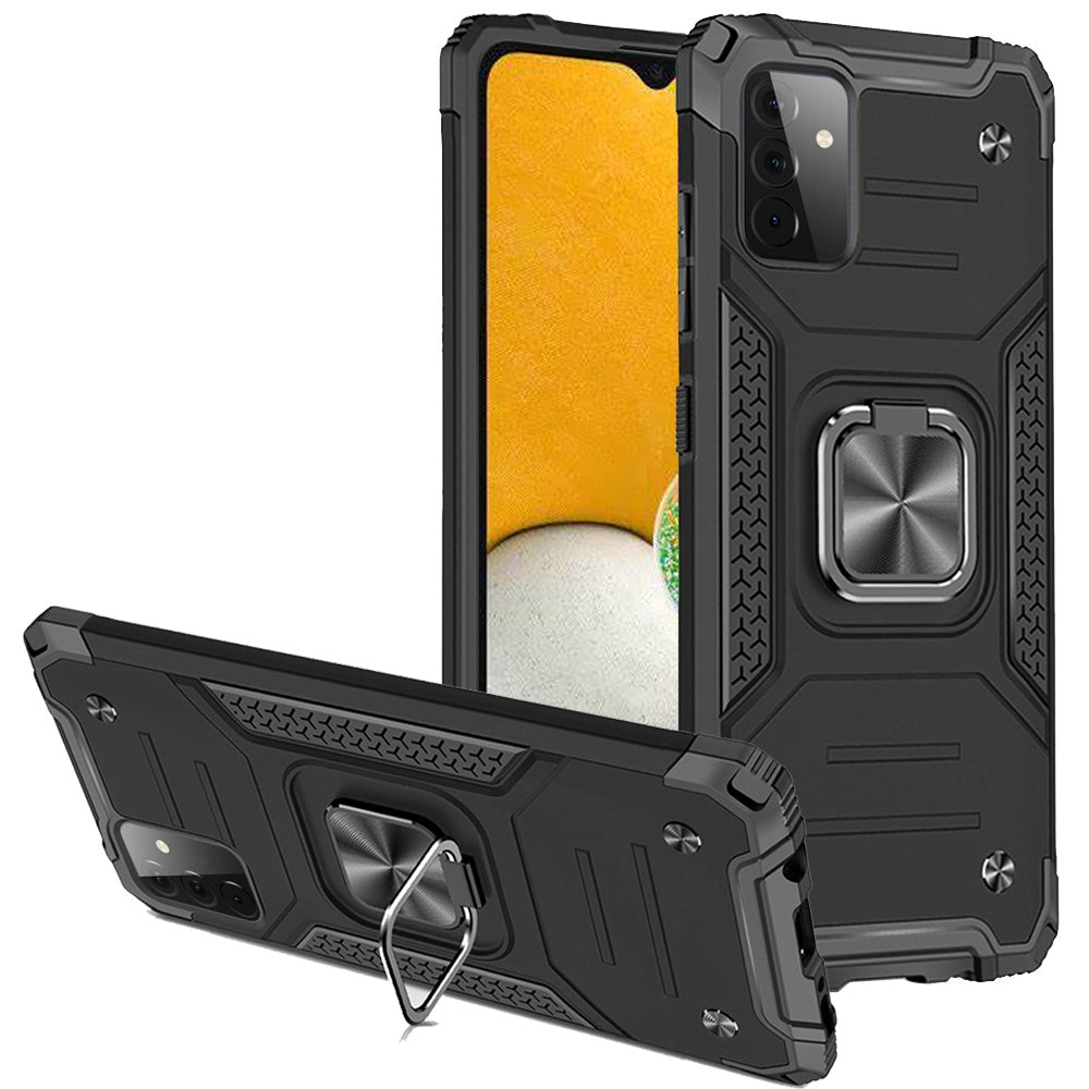 GSA Robust Magnetic Kickstand Ring Hybrid Case For Samsung A13 5G, A04s - Black