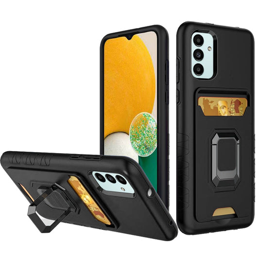 GSA Card Holder Magnetic Ring Stand Case For Samsung Galaxy A13 5G - Black