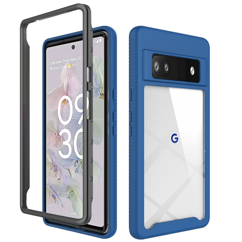 GSA Strong Bumper Shockproof Transparent Case For Google Pixel 6A Clear, Blue