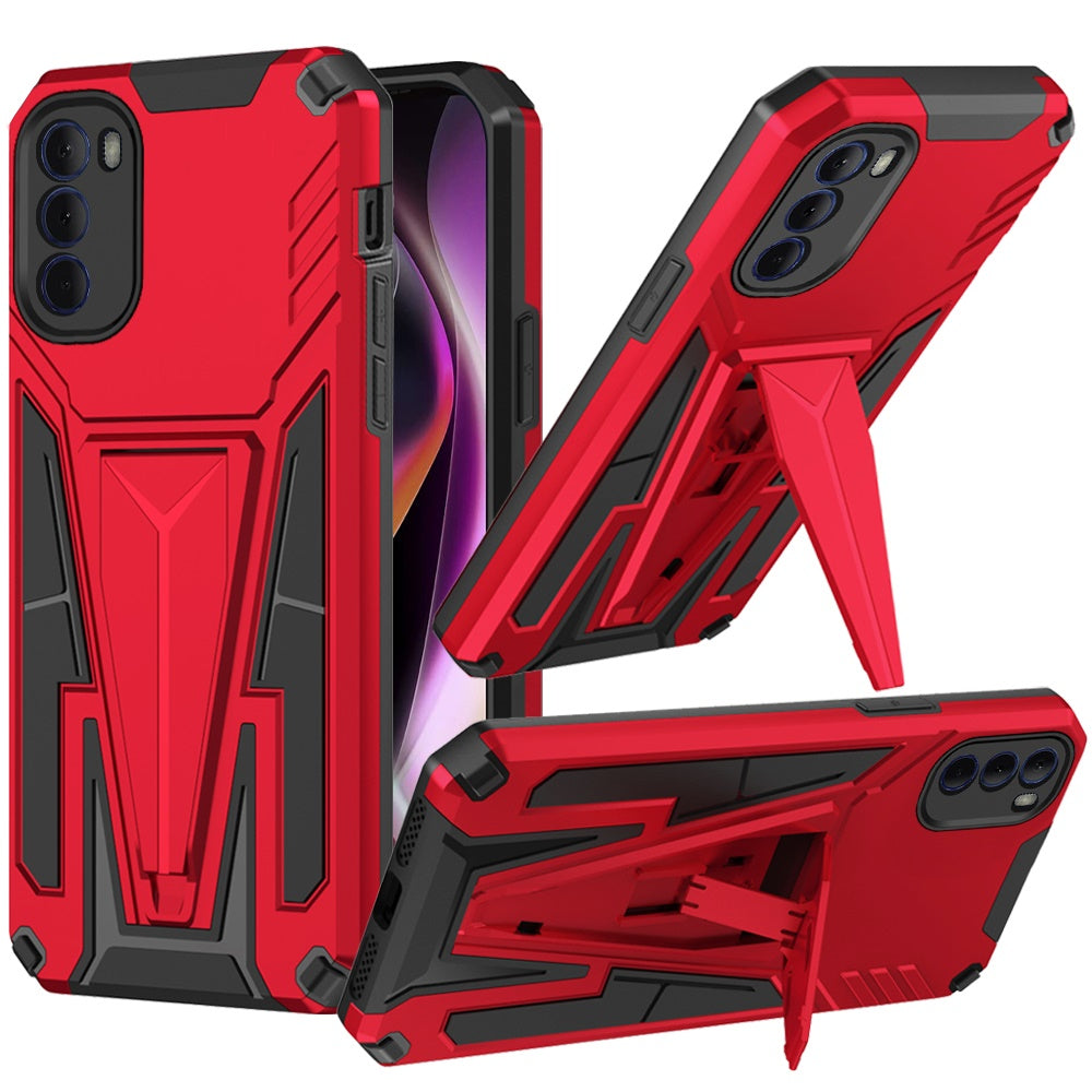 GSAS Alien Design Kickstand Magnetic Case For Motorola Moto G 5g 2022, XT2201 Red