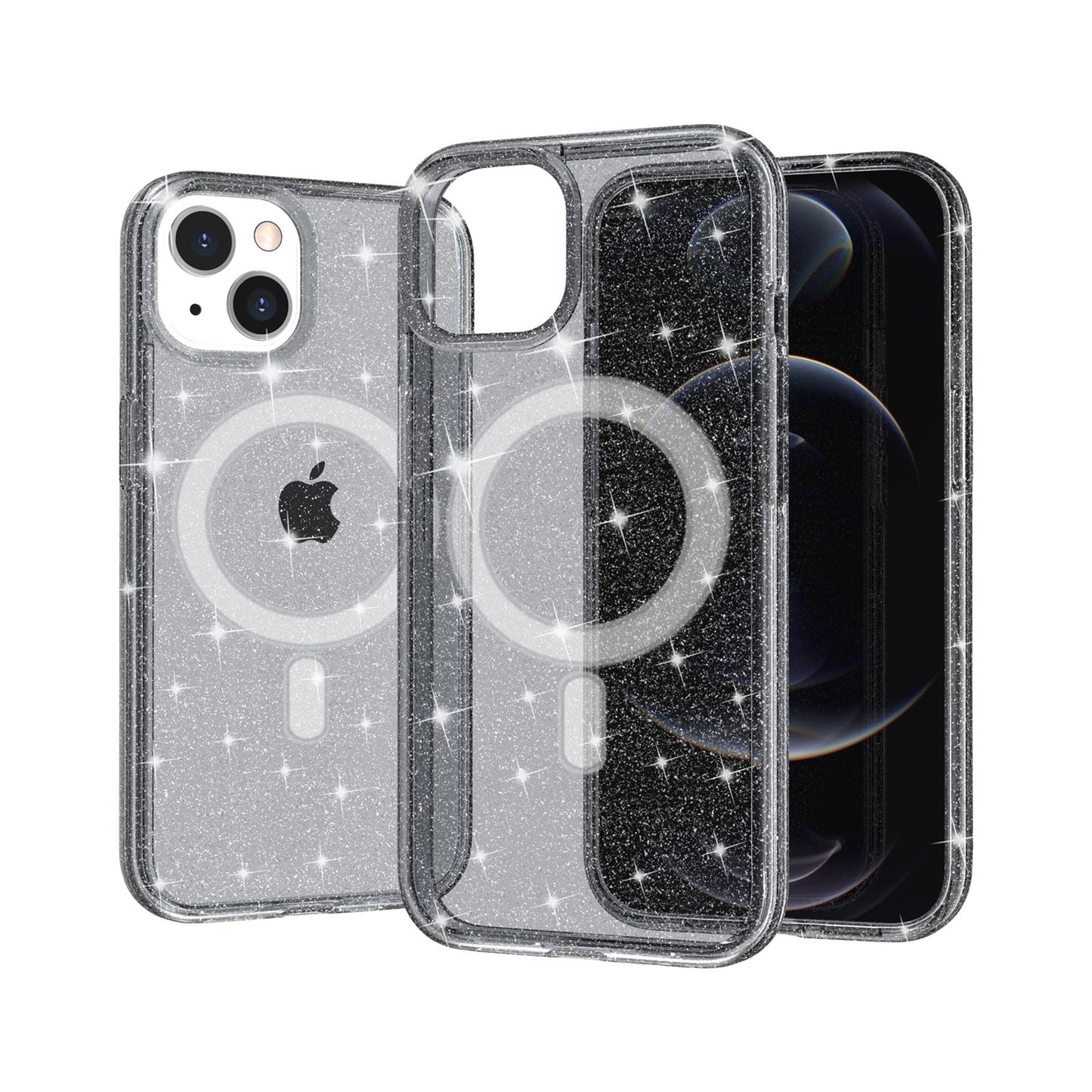 GSA MagSafe Charger Glitter Thick case for iPhone 14 Pro Max Smoke
